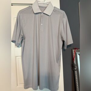 Black and White Striped Polo